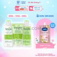 Combo Simple Tẩy trang + Sữa rửa mặt + Nước hoa hồng cho da sạch khỏe |NTT041