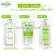 Combo Simple Tẩy trang + Sữa rửa mặt + Nước hoa hồng cho da sạch khỏe |NTT041