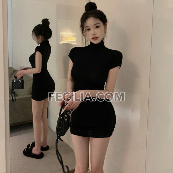 Đầm Body cổ cao Form ôm mông dáng bó sát mặc tôn dáng |FAW386
