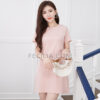 Đầm có Tay vải thun Form rộng cổ tròn Trắng - Đen - Hồng |FAW454