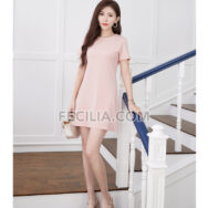 Đầm có Tay vải thun Form rộng cổ tròn Trắng - Đen - Hồng |FAW454
