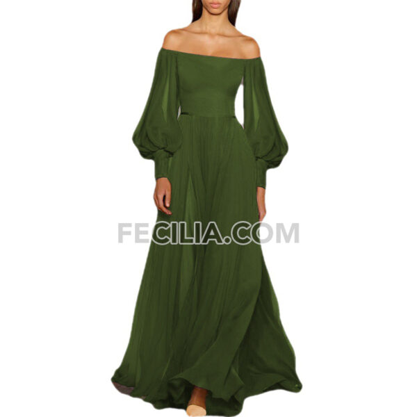 Đầm dài vải Satin màu Tím Thời trang Xuân Hè |FAW406