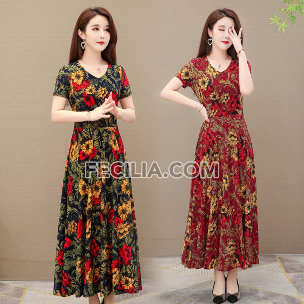 Đầm liền thân Size lớn váy dài kiểu dáng chữ A |FAW380