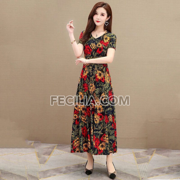Đầm liền thân Size lớn váy dài kiểu dáng chữ A |FAW380