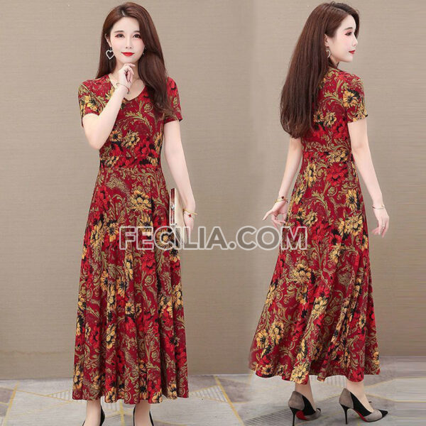 Đầm liền thân Size lớn váy dài kiểu dáng chữ A |FAW380