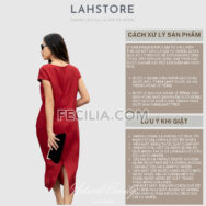 Đầm Linen Nữ LAHSTORE, đầm trung niên dự tiệc thêu hoa đỏ tươi |FAW372