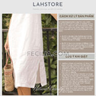Đầm Linen suông 2 dây LAHSTORE màu trắng |FAW368