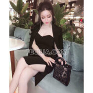 Đầm Nữ kèm áo Vest không tay, cúp ngực |FAW434