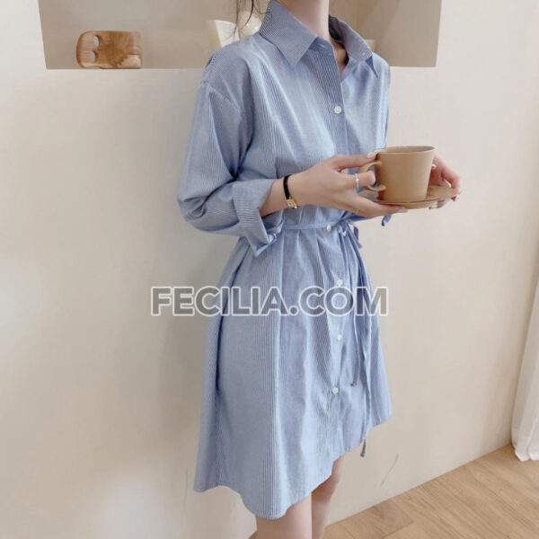 Đầm Nữ lệch tà cổ áo sơ mi kiểu dáng công sở |FAW420