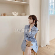 Đầm Nữ lệch tà cổ áo sơ mi kiểu dáng công sở |FAW420