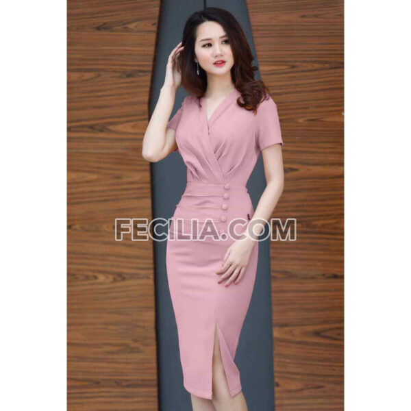 Đầm Nữ ôm Body cổ chữ V dự tiệc |FAW448