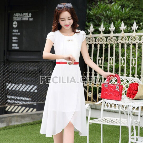 Đầm suông dự tiệc sang trọng cổ tròn |FAW418