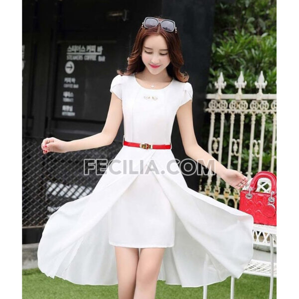 Đầm suông dự tiệc sang trọng cổ tròn |FAW418