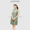 Đầm suông Nữ LAHSTORE chất Linen thiết kế sát nách màu Xanh Rêu |FAW371