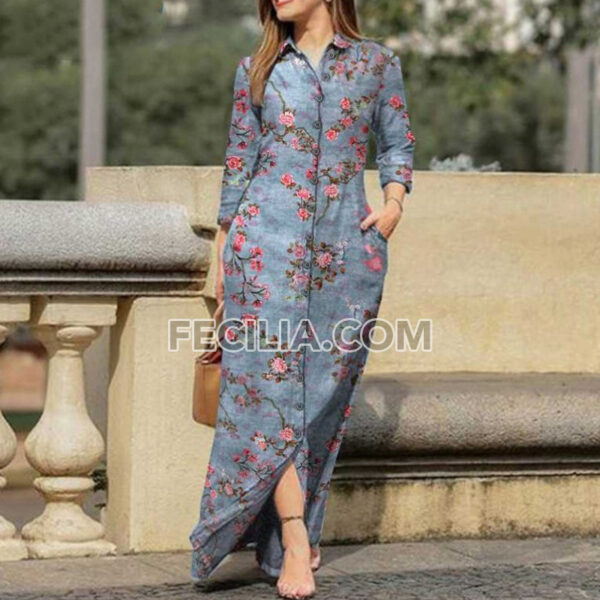 Đầm suông phong cách châu Âu dành cho Nữ trung niên |FAW419