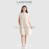 Đầm suông vải đũi tay ngắn cổ trụ màu đỏ đất LAHSTORE | FAW370