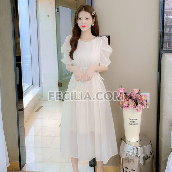 Đầm voan tay ngắn phong cách tiểu thư |FAW447