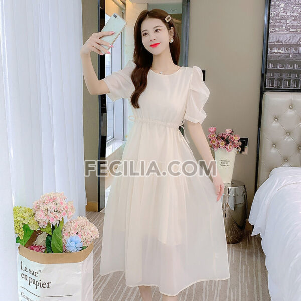 Đầm voan tay ngắn phong cách tiểu thư |FAW447