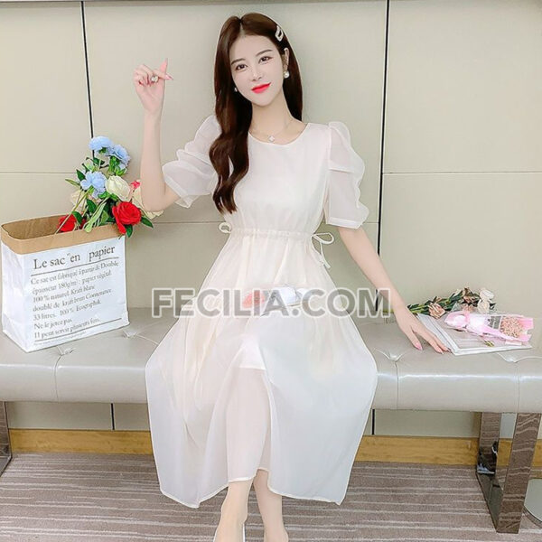 Đầm voan tay ngắn phong cách tiểu thư |FAW447