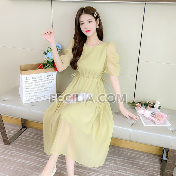 Đầm voan tay ngắn phong cách tiểu thư |FAW447