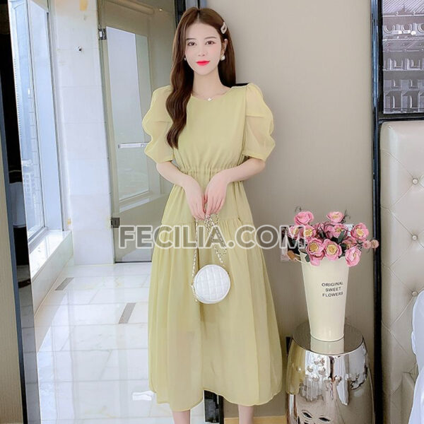 Đầm voan tay ngắn phong cách tiểu thư |FAW447
