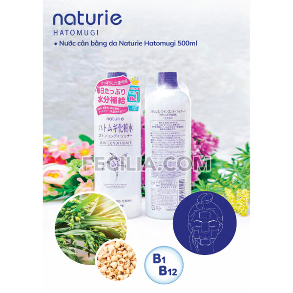Nước cân bằng Toner Naturie Hatomugi Skin Conditioner 500ml |TONER010