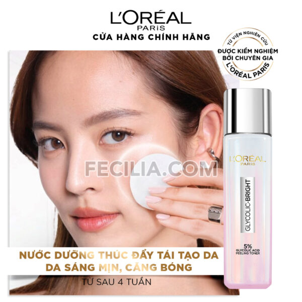 Nước Hoa Hồng L'oreal paris glycolic bright peeling toner 128ml | TONER007