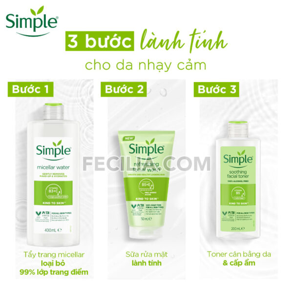 Nước hoa hồng Simple Toner cân bằng độ ẩm da 200ml |TONER001