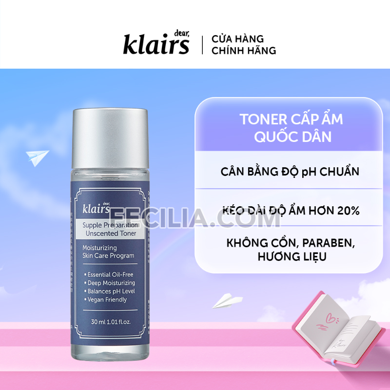 Nước Hoa Hồng Toner Klairs + 2 sachet bất kỳ | TONER005