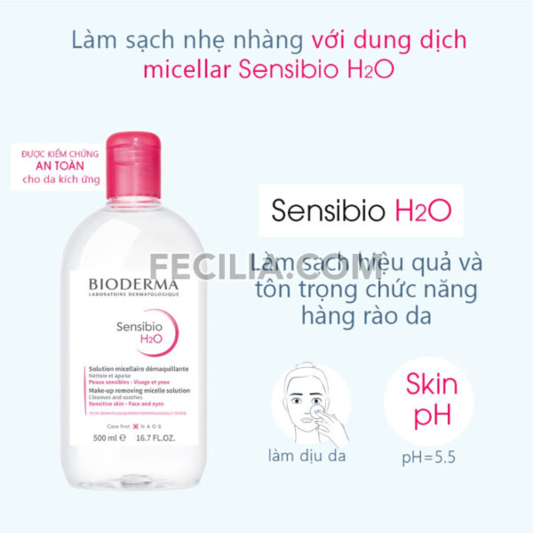 Nước Tẩy Trang Bioderma Sensibio cho da nhạy cảm 500ml |NTT048
