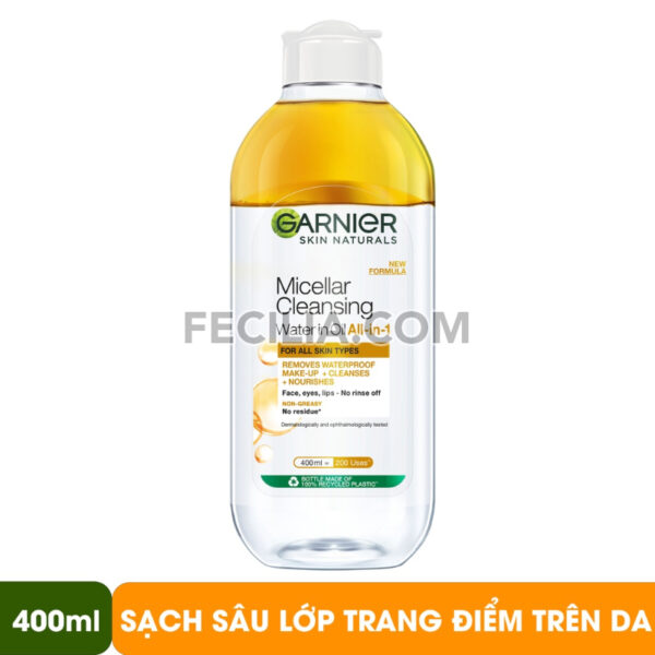 Nước Tẩy Trang Garnier Micellar Cleansing Water 400ml làm sạch và ngừa mụn |NTT045