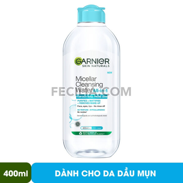 Nước Tẩy Trang Garnier Micellar Cleansing Water 400ml làm sạch và ngừa mụn |NTT045
