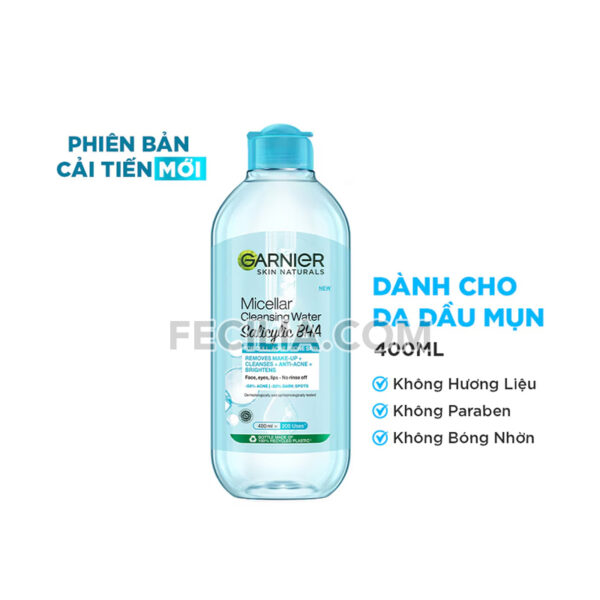Nước Tẩy Trang làm sạch da Garnier Micellar Cleansing Water Salicylic BHA 400ml |NTT012
