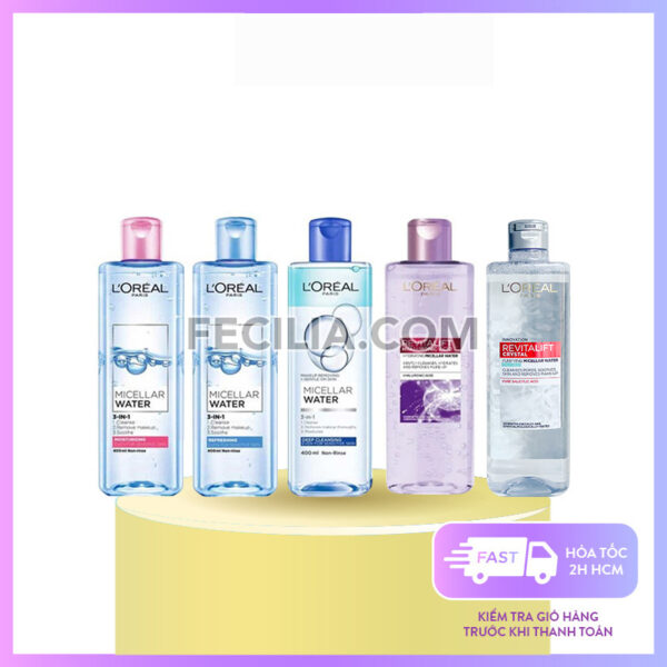 Nước Tẩy Trang L'Oreal Micellar Water 3-in-1 giúp làm sạch lớp trang điểm |NTT040
