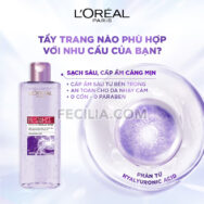 Nước Tẩy Trang L'Oreal Paris cho da khô và hỗn hợp Revitalift Hyaluronic Acid Micellar Water 400ml |NTT028