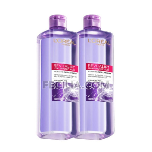 Nước tẩy trang L'Oreal Paris Pure Revitalift Hyaluronic Acid 400ml cho da mụn và da khô |NTT035