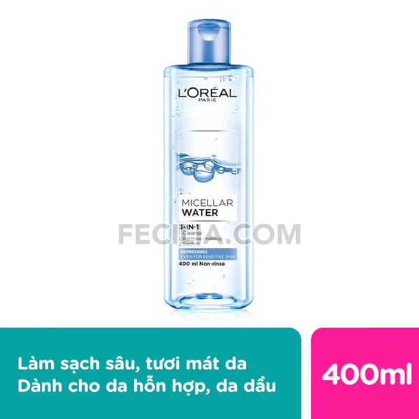 Nước Tẩy Trang L'Oreal Paris Skincare Make Up Remover Micellar Refreshing 400ml |NTT006