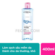 Nước Tẩy Trang L'Oreal Paris Skincare Make Up Remover Micellar Sensitive Skin Dưỡng Ẩm 400ml |NTT023
