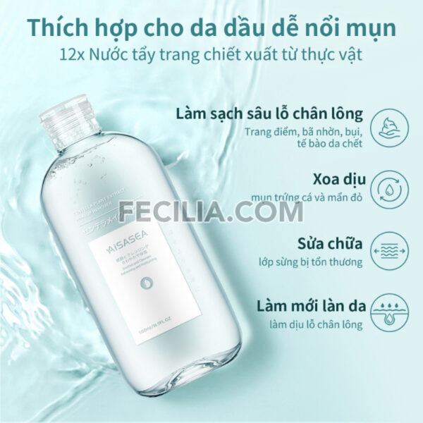 Nước tẩy trang rau má AISASEA 500ml dành cho da Nhạy cảm |NTT042