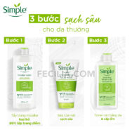 Nước Tẩy Trang Simple Micellar dịu nhẹ và cấp ẩm cho Da 400ml |NTT013