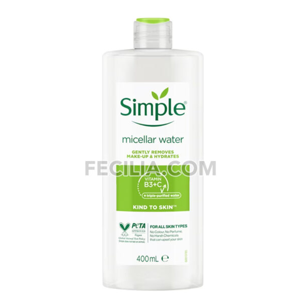 Nước Tẩy Trang Simple Micellar dịu nhẹ và cấp ẩm cho Da 400ml |NTT013