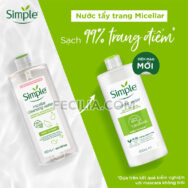 Nước Tẩy Trang Simple Micellar dịu nhẹ và cấp ẩm cho Da 400ml |NTT013