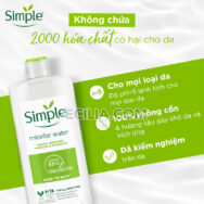 Nước Tẩy Trang Simple Micellar dịu nhẹ và cấp ẩm cho Da 400ml |NTT013
