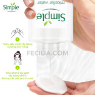 Nước Tẩy Trang Simple Micellar dịu nhẹ và cấp ẩm cho Da 400ml |NTT013