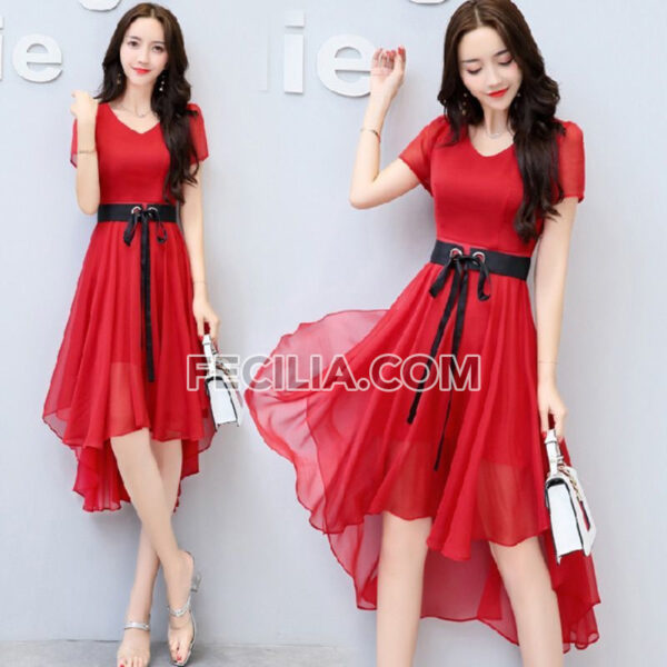 Váy liền chất liệu Voan phong cách Hàn Quốc |FAW444
