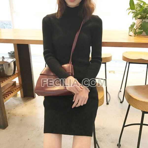 Váy liền thân cổ lọ tay dài ôm Body |FAW439