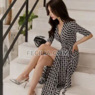 Váy xẻ tà sang trọng phong cách Hàn Quốc |FAW436