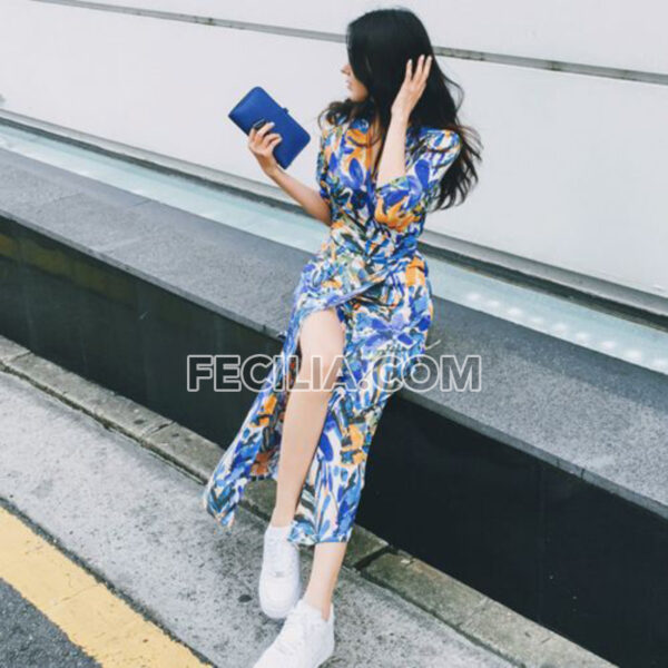 Váy xẻ tà sang trọng phong cách Hàn Quốc |FAW436