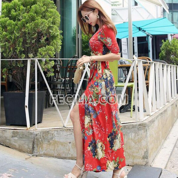 Váy xẻ tà sang trọng phong cách Hàn Quốc |FAW436
