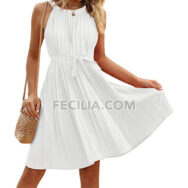 Váy xếp ly cổ treo thích hợp đi dự tiệc |FAW443